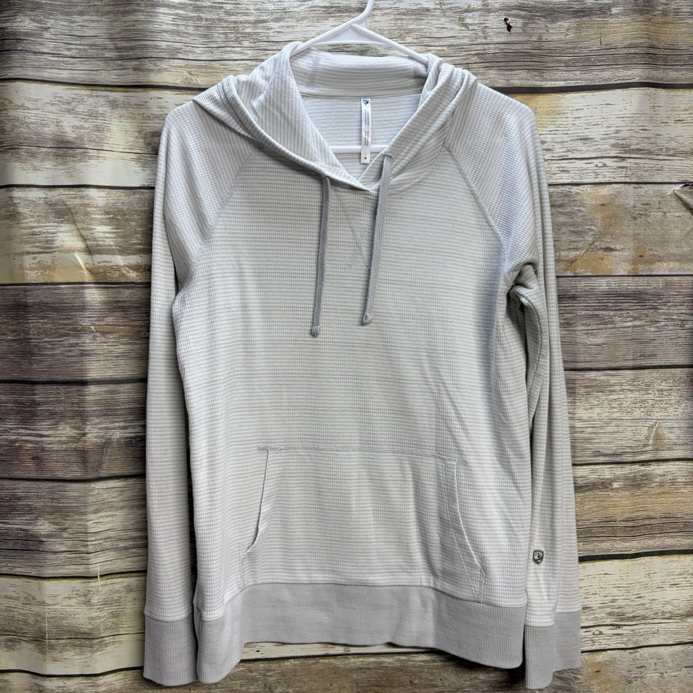 Kuhl Women's Medium Stria Pullover Hoodie Top Long Sleeve Shirt Striped